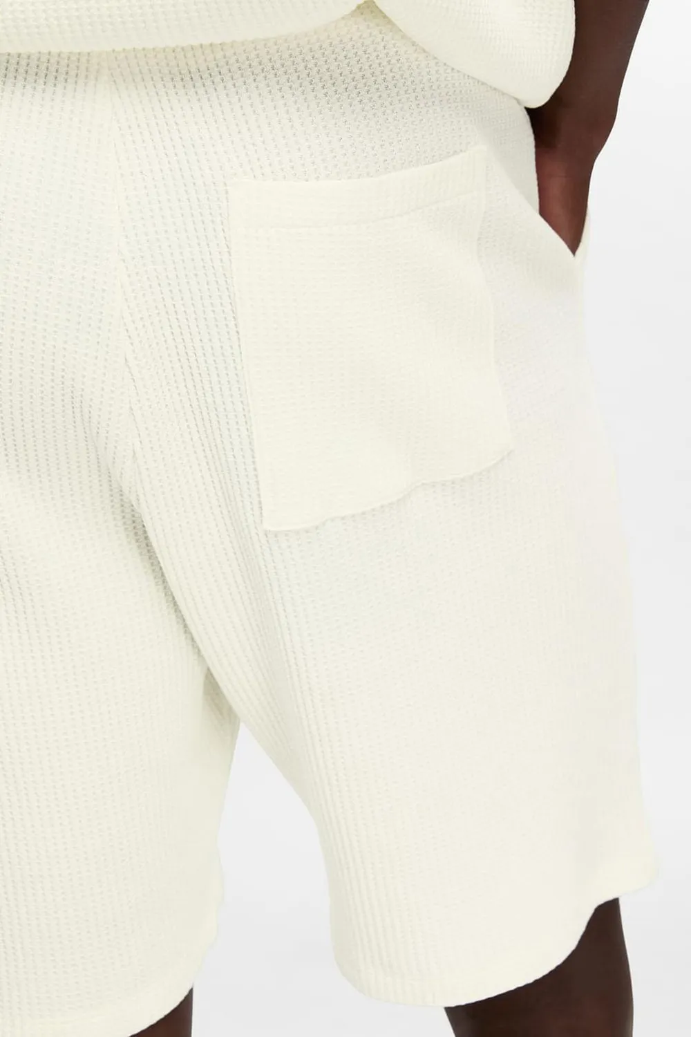 Casual Waffle Textured Co-ord Set Shorts