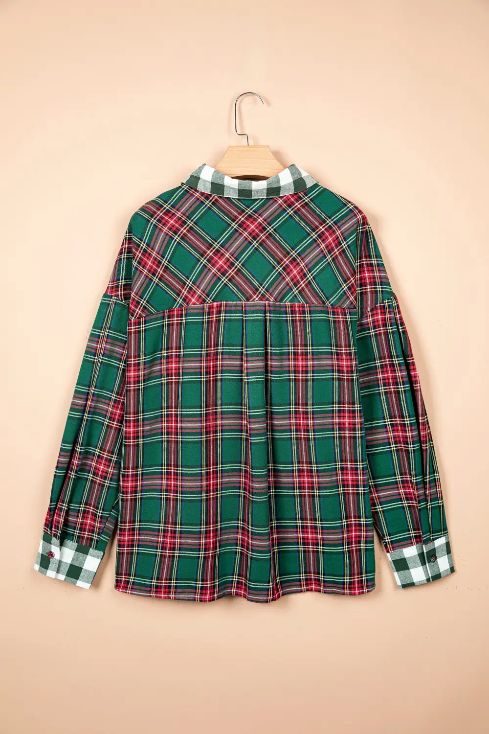Women's Plaid Long Sleeve Shift Blouse