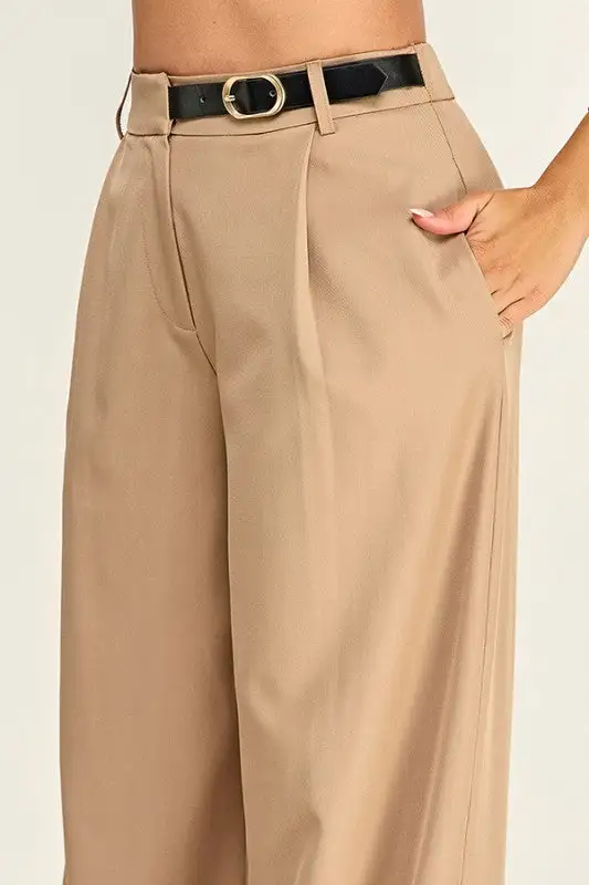 Wide Leg Belted Pants