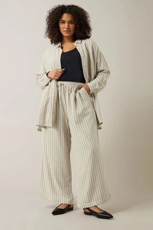 Set Natural Brown Stripe Shirt & Trouser detail 3