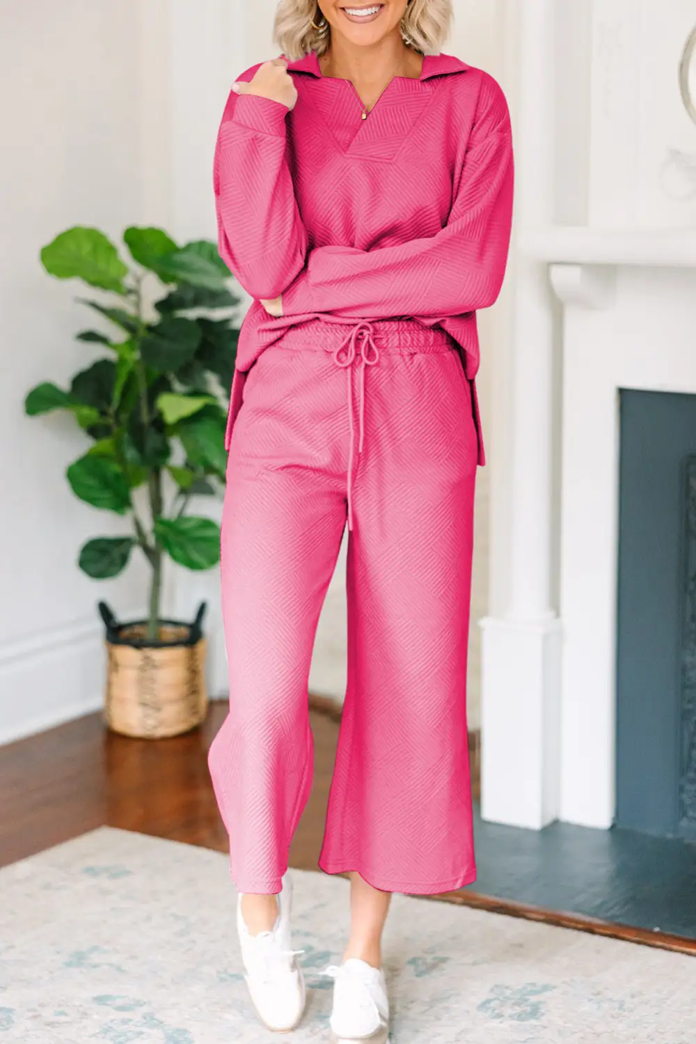 Solid Pants Soft Pants Lounge Set Comfort