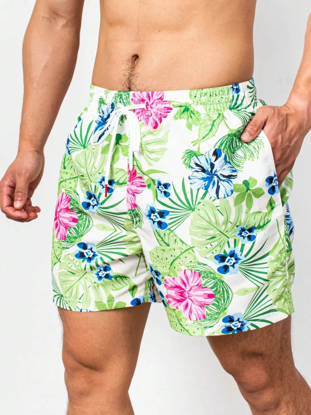 Men's Tropical Paradise Vibrant Swim Trunks