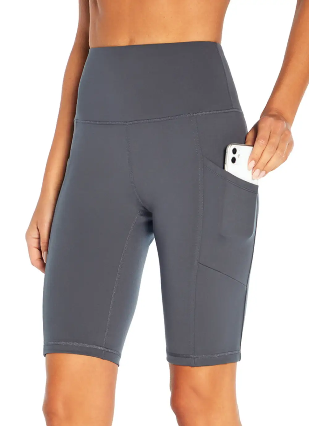 Mesh Waist Longline Yoga Shorts