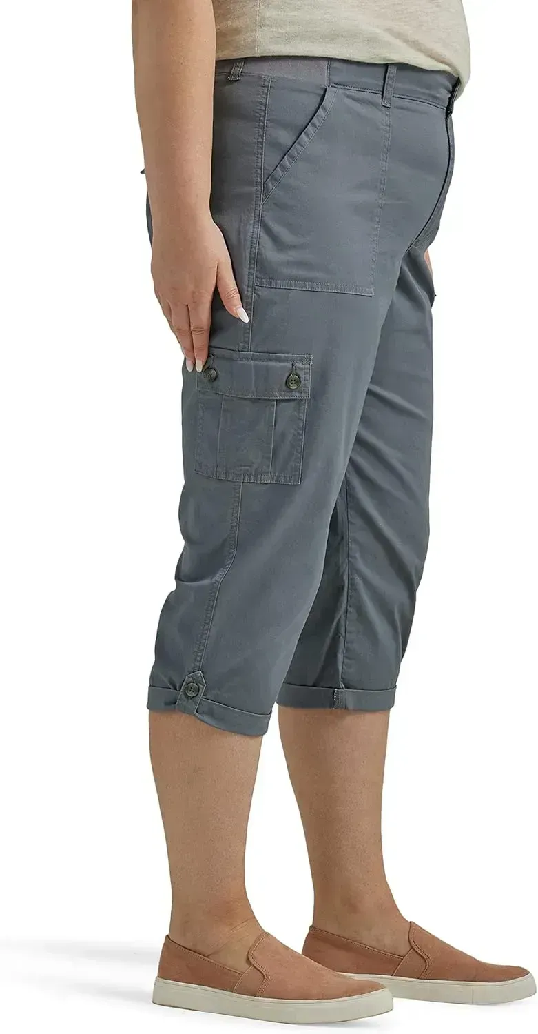 Lee Women's Plus Size Ultra Lux Comfort with Flex-to-go Cargo Capri Pant