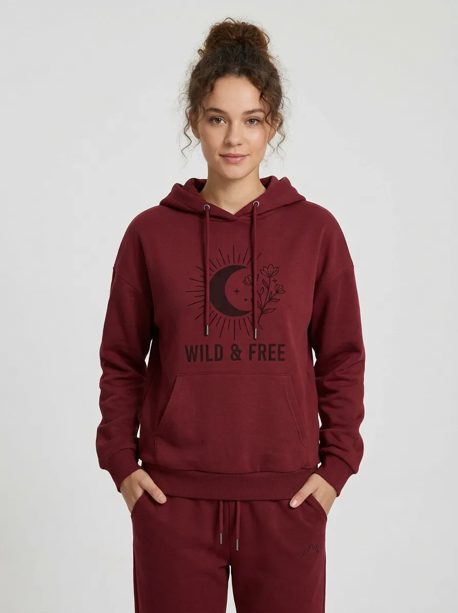 Women's Wild & Free Moon Floral Hoodie & Jogger Set