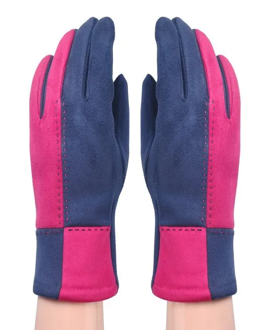 Two Tone Suede Gloves