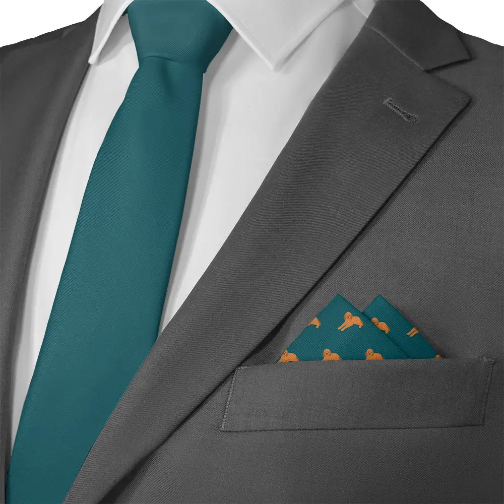 Clean Contemporary Animal Motif Dog Motif Pocket Square