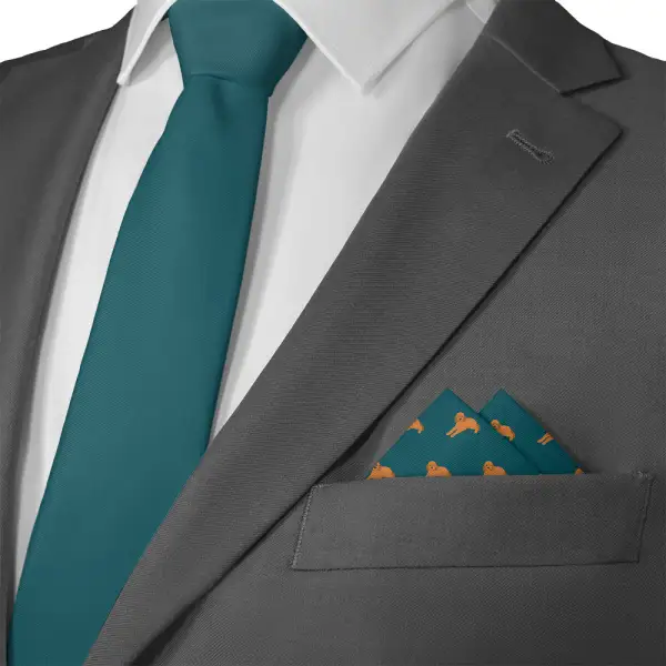 Clean Contemporary Animal Motif Dog Motif Pocket Square