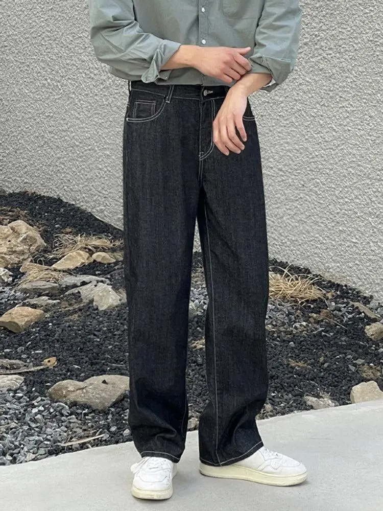 Washed Stitched Detail Jeans