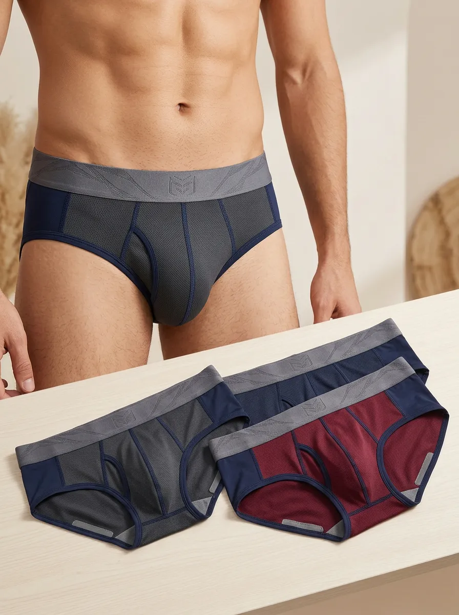 Men's Athletic Performance Mesh Breathable Boxer Briefs