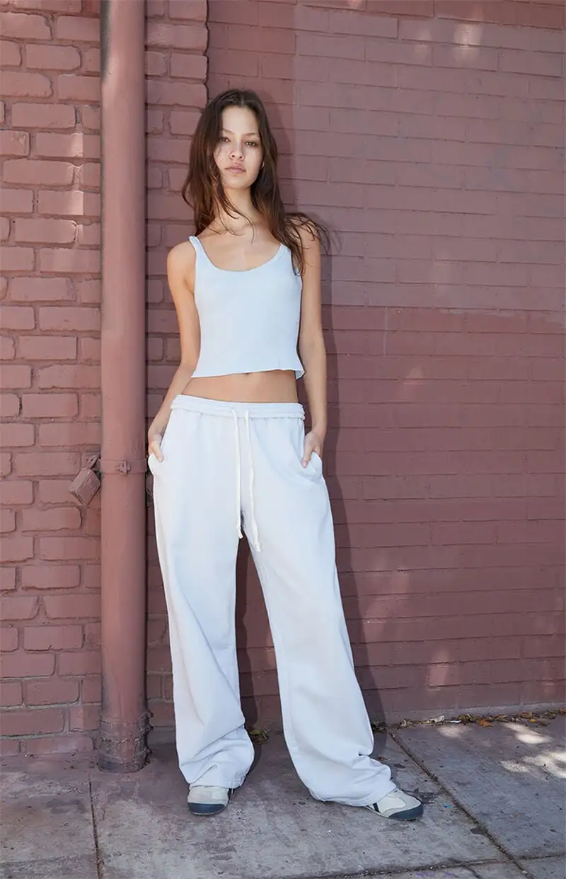 John Galt Light Blue Beyonca Cropped Tank Top