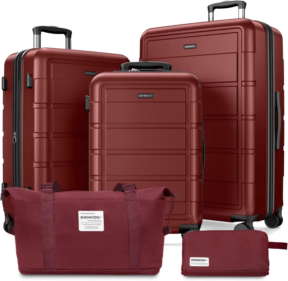 SHOWKOO G-Series Luggage set 3pcs, 100% PC Durable Hardshell Suitcase