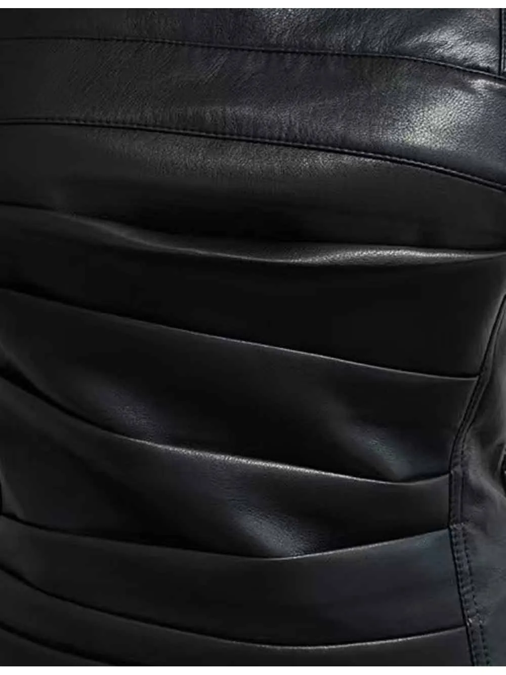 Faux Leather Corset Pleated Bodice Crop Tube Top