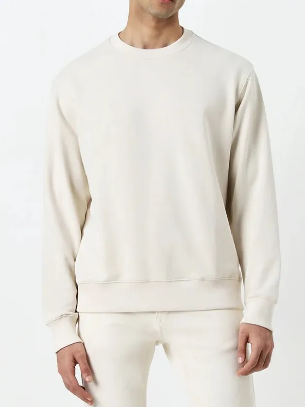 Casual Style  Solid Loose Cotton-Blend Sweatshirt