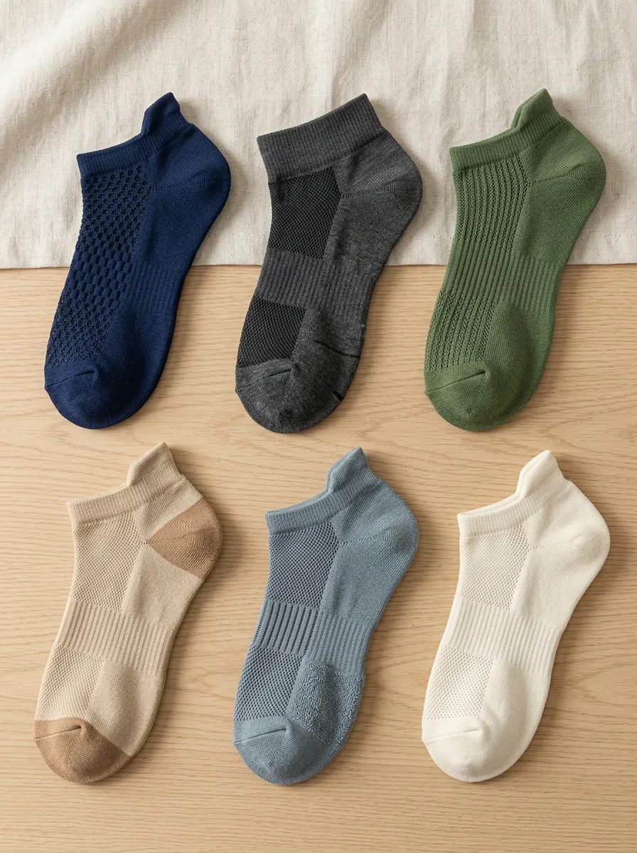 Men's Breathable Mesh Athletic Ankle Socks Set