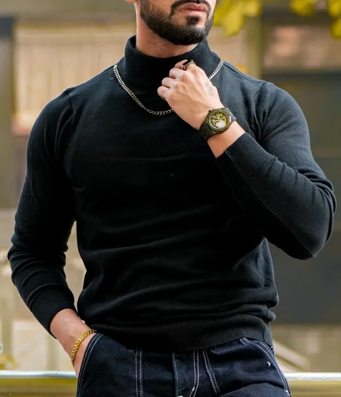 Black High Neck Sweater