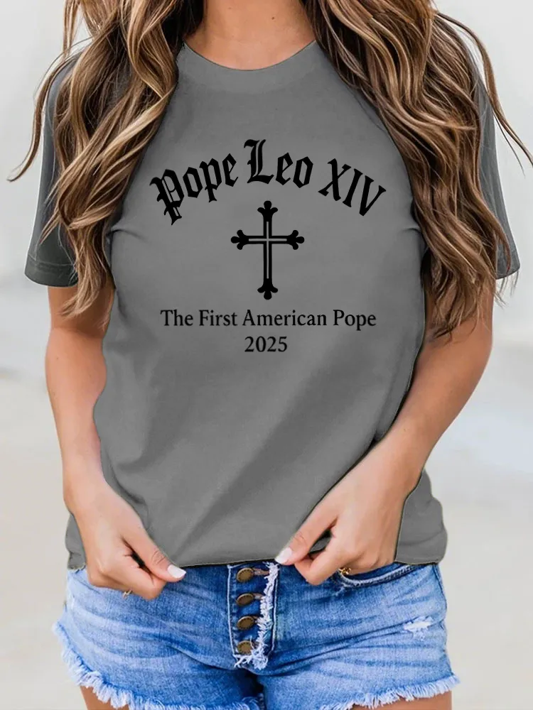 Letter Printed Round-Neck Short Sleeve T-Shirts
