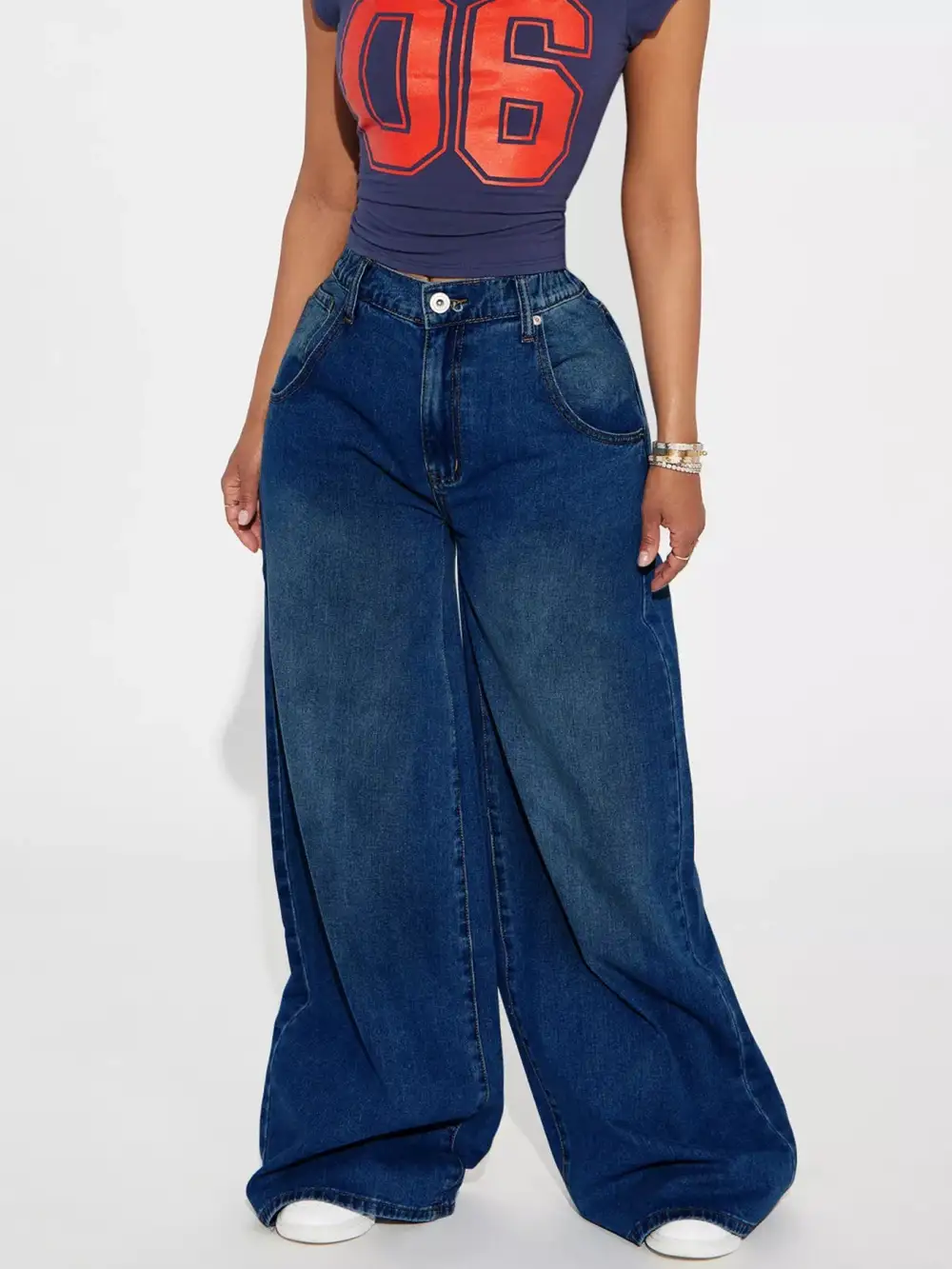 Full Size High-Waisted Wide-Leg Jeans Plus Size