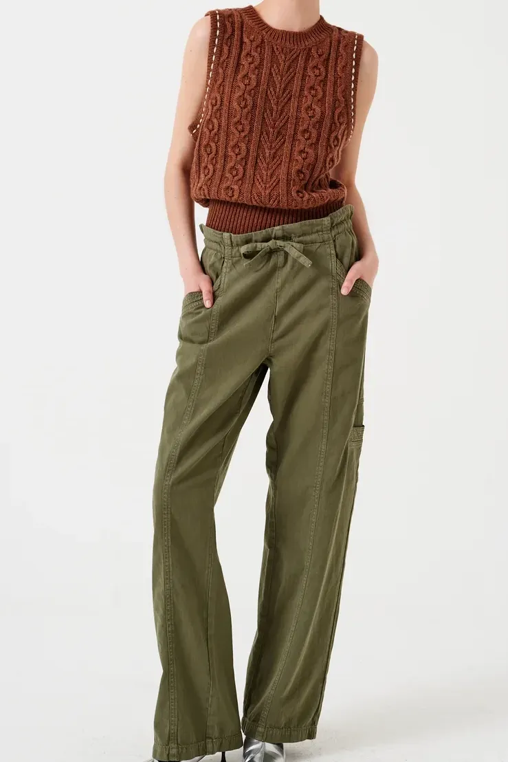 Drawstring Relaxed Cargo Pants