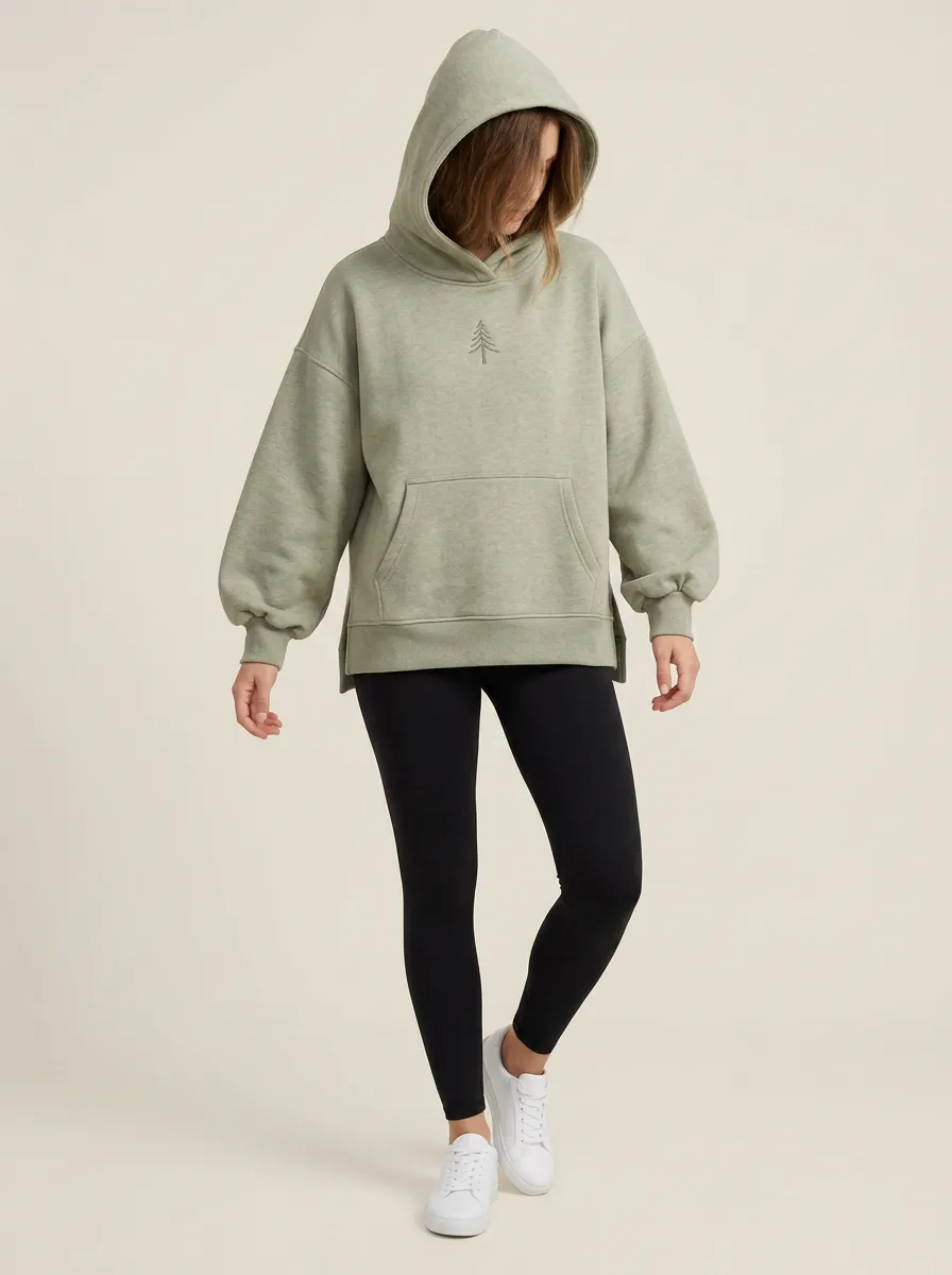 Women's Nature Lover Minimalist Pine Tree Printed Hoodie