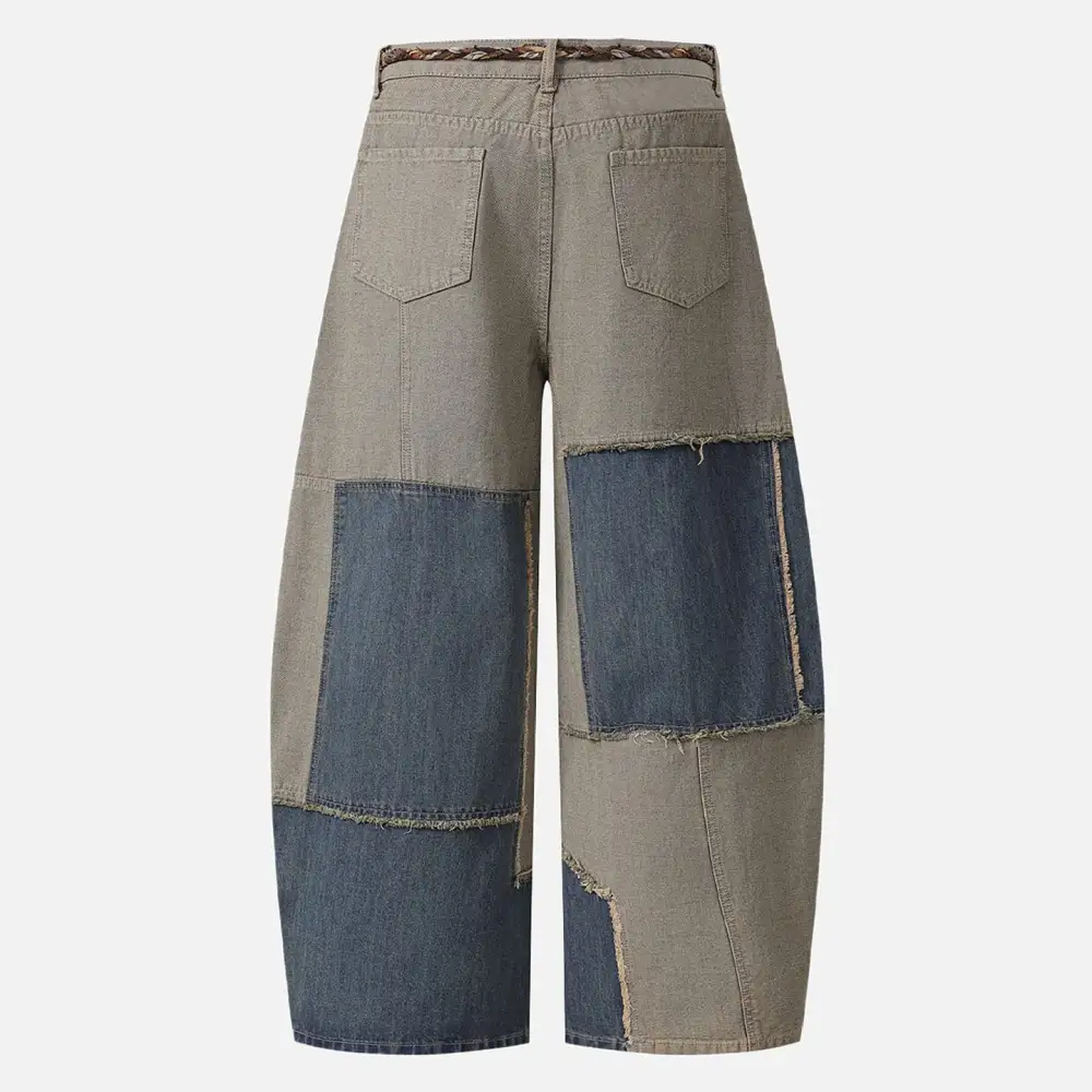 Women's Distressed Belted Jeans