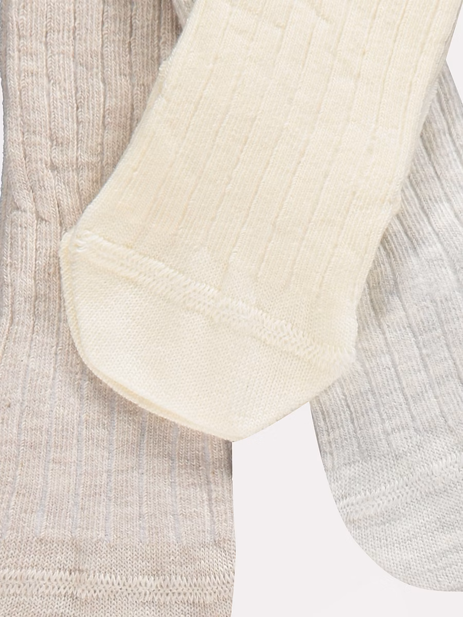 Neutral Cotton Rich Ribbed Tights 3 Pack detail 1