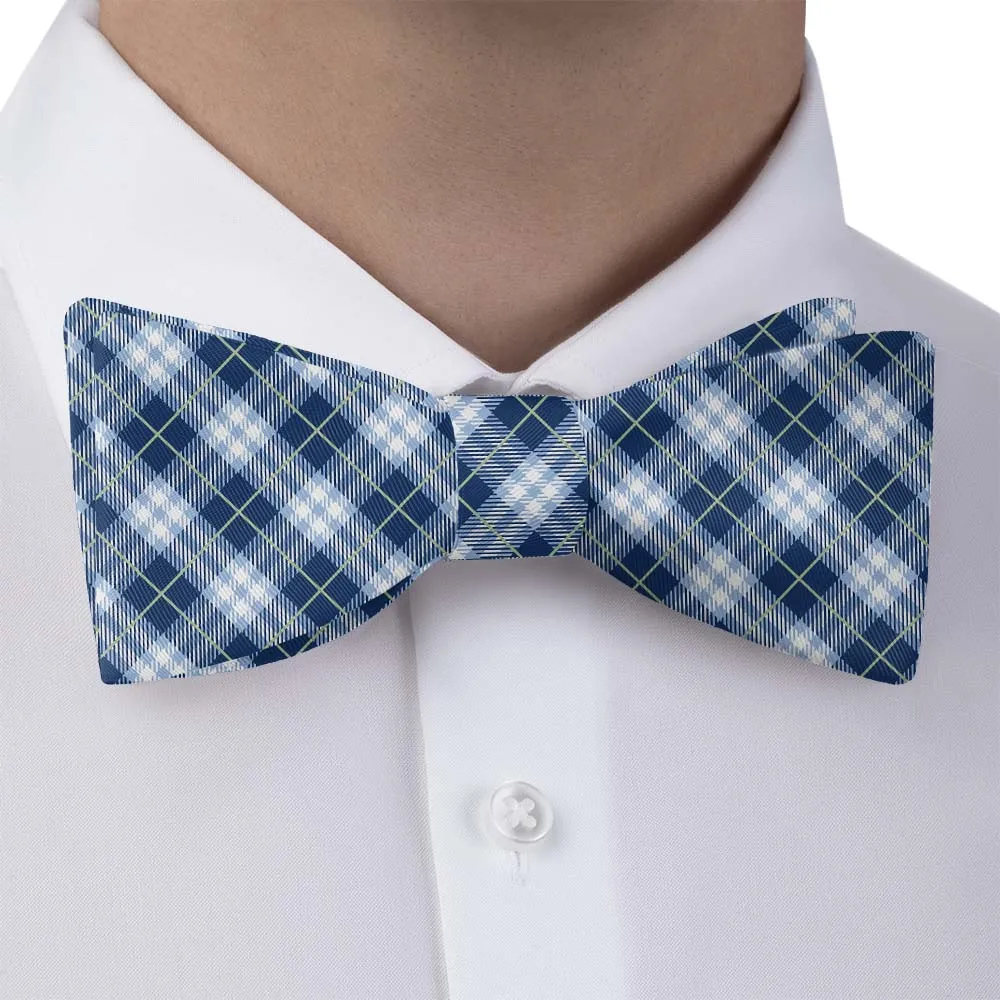 Waffle Plaid Motif Bow Tie