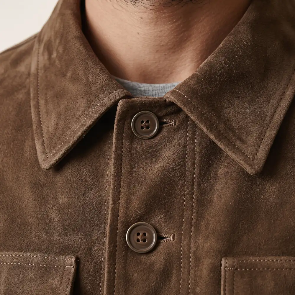 Classic Suede Trucker Shirt Jacket Jacket
