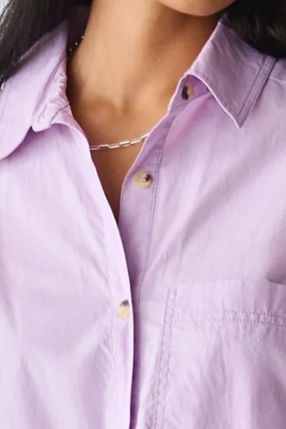 Lilac Poplin Drop Shoulder Shirt