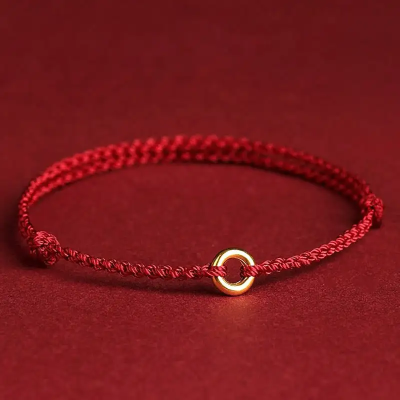 Small Buckle Braided String Adjustable Connection Bracelet Anklet