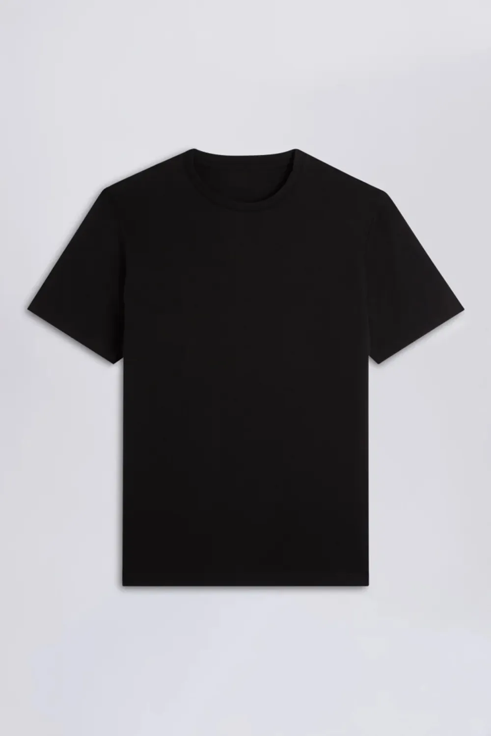 Versatile Black Round-Neck Pure Cotton Casual T-Shirt