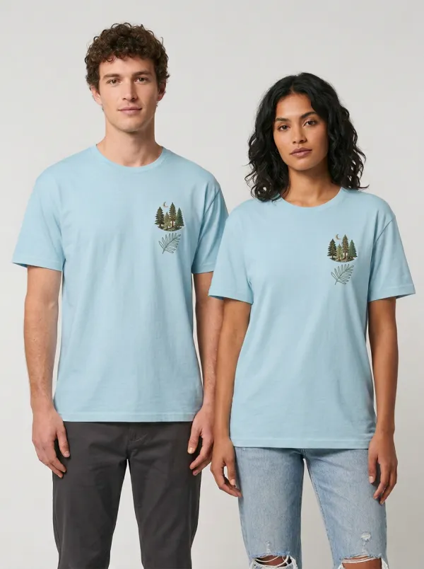Unisex Nature Pine Forest Moon Fern T-Shirt
