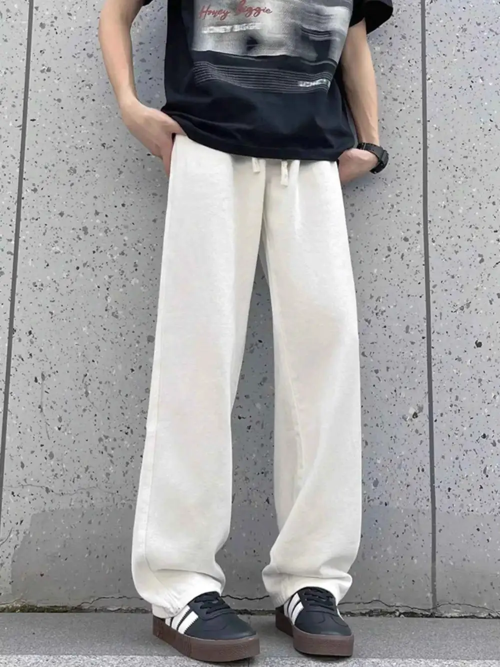 Modern Drawstring Wide Leg Pants