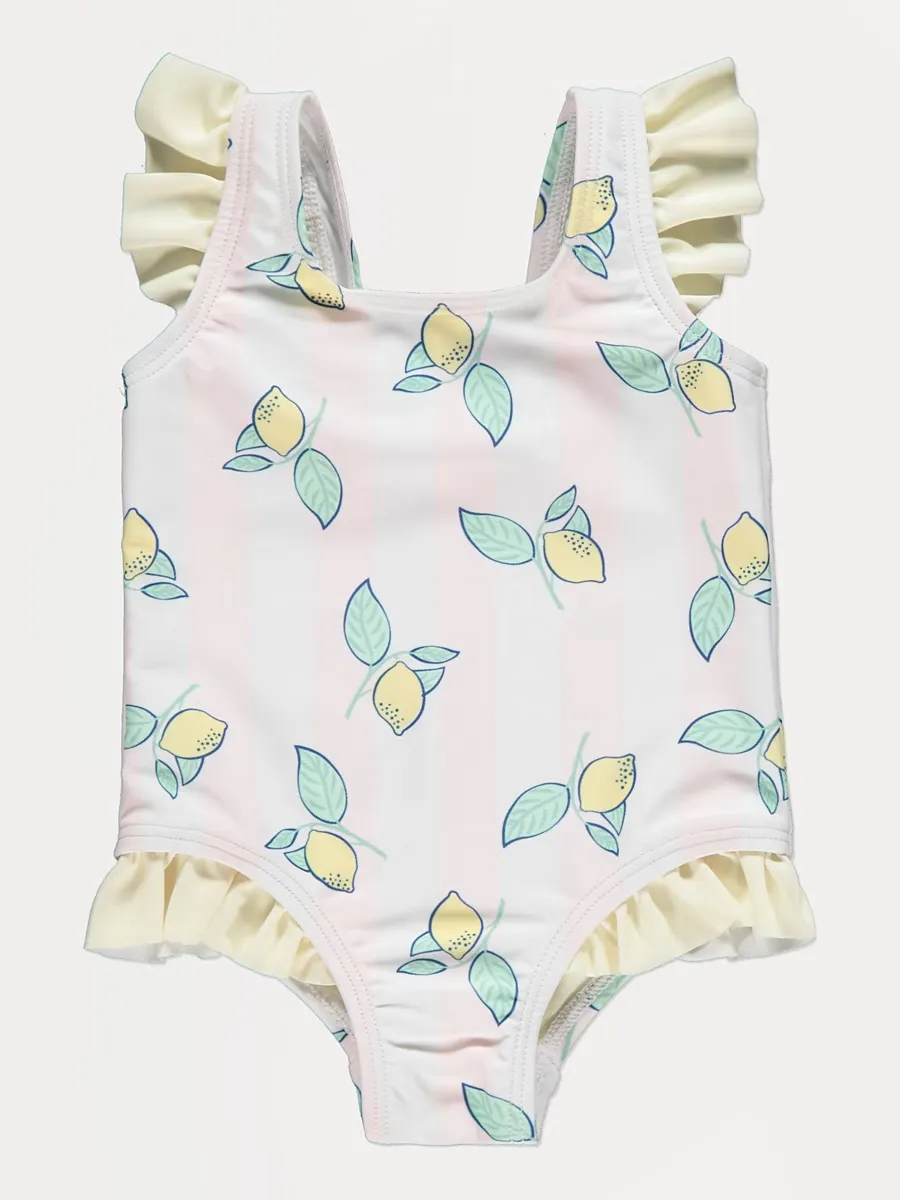 Lemon Stripe Frilled Swimsuit