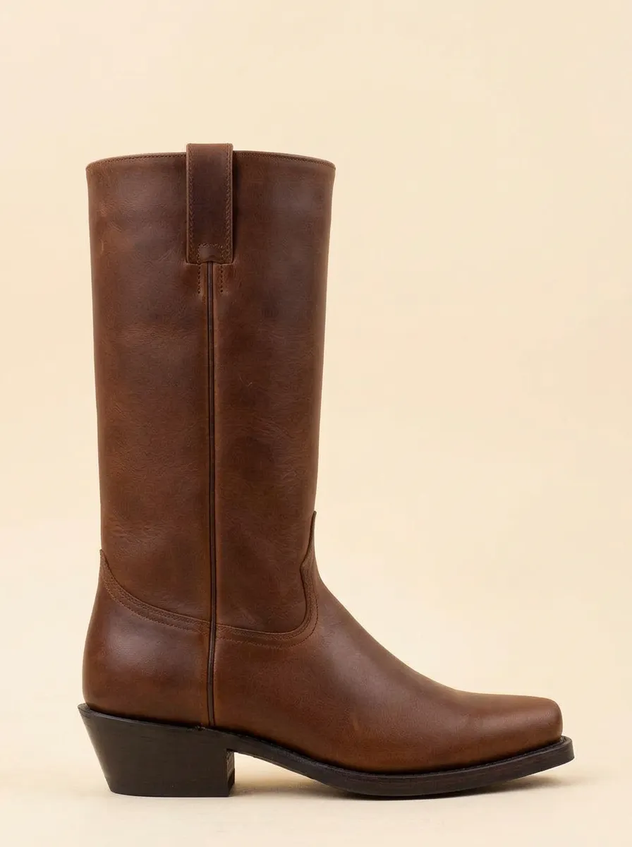 Men's Minimalist Square-Toe Pull-On Western Boots
