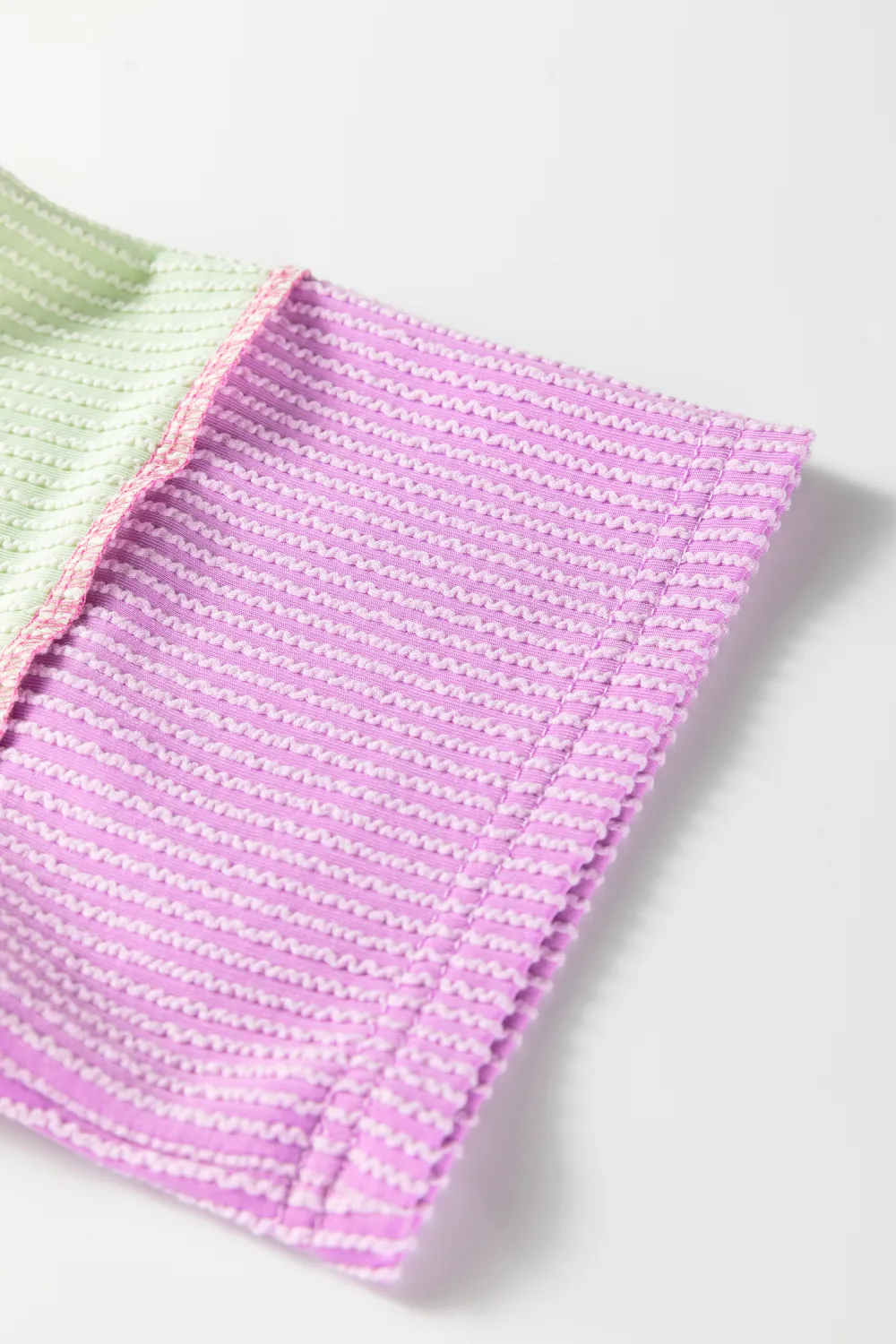 Bright Pink Twisted Ribbed Block Tee
