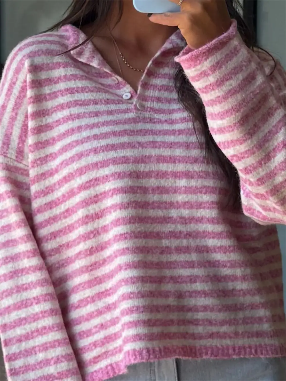 Modern Drop Shoulder Striped Sweater