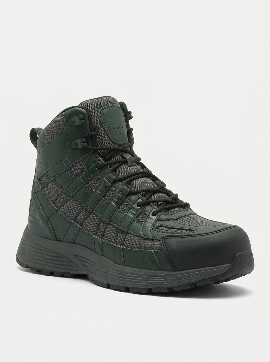 Men's Mesh-Panel D-Ring Hiking Work Boots