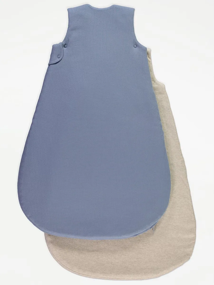 Ribbed 1 and 2.5 Tog Sleeping Bag 2 Pack
