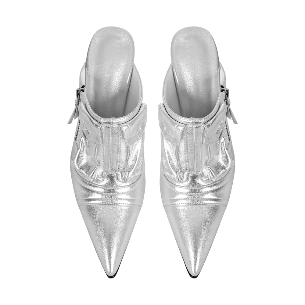 Pointed Toe Stiletto Heeled Mules