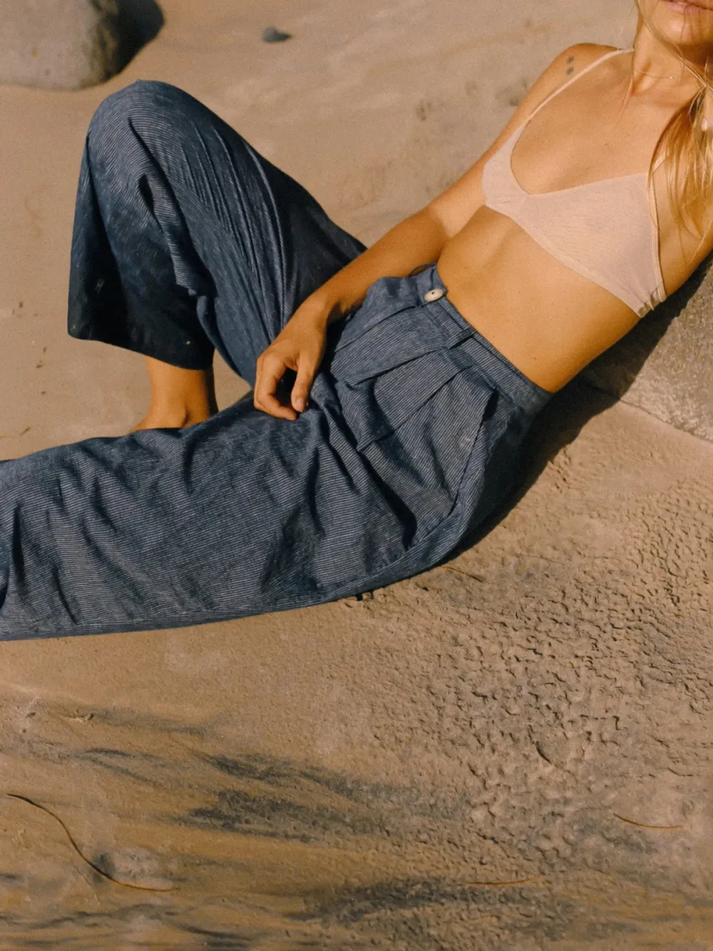 Casual Style Pant Navy Pinstripe Navy