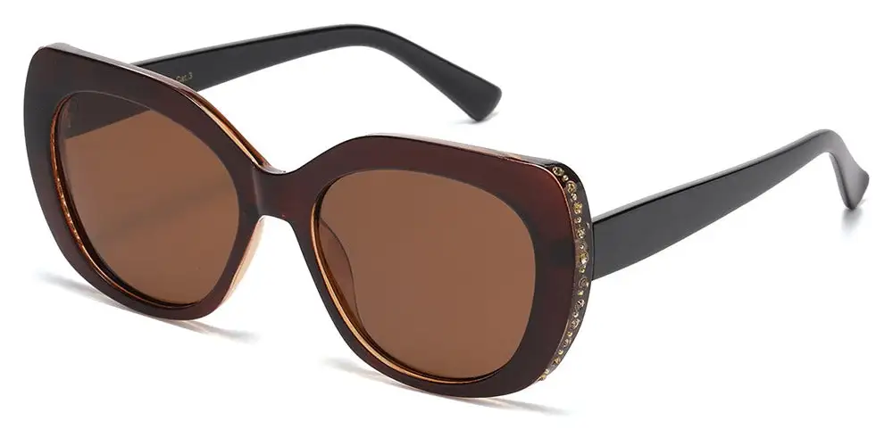 Rhinestone Detail Polarized Butterfly Sunglasses