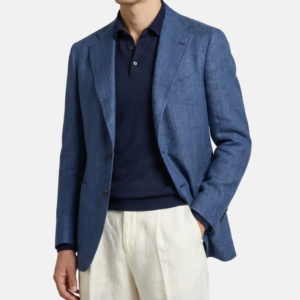 Wool Silk Linen Blazer Jacket