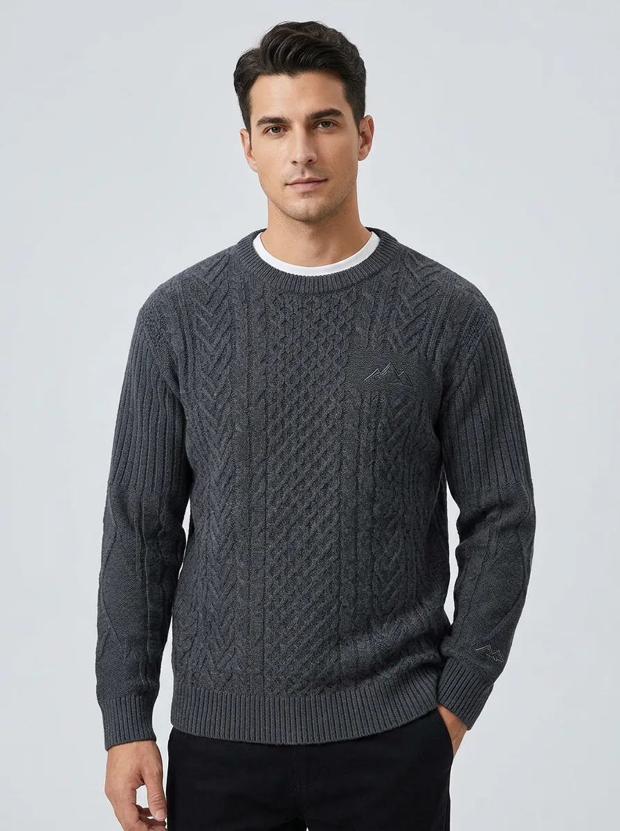 Men's Charcoal Grey Heritage Knit Sweater