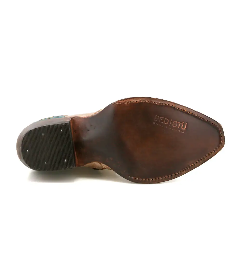 Floral-Stitched Studded Western Boots