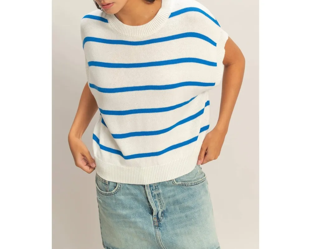 Striped Crew Neck Knit Top