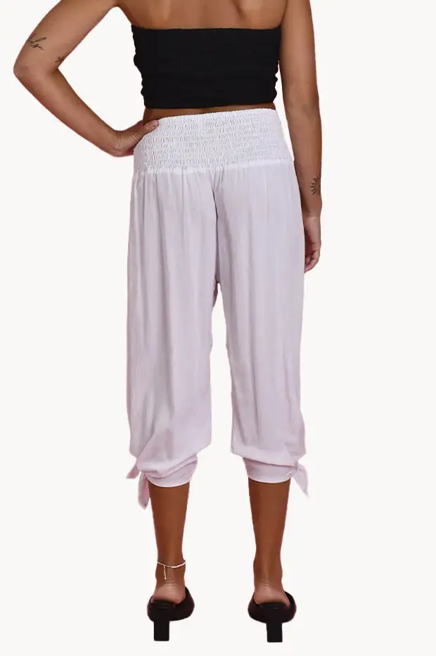 Easy Ruched Cropped Pants