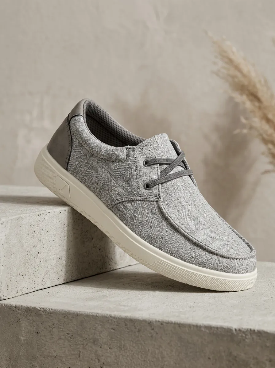 Outdoor-Inspired Herringbone Graphic Comfort Edit Men's Stretch Canvas Shoes