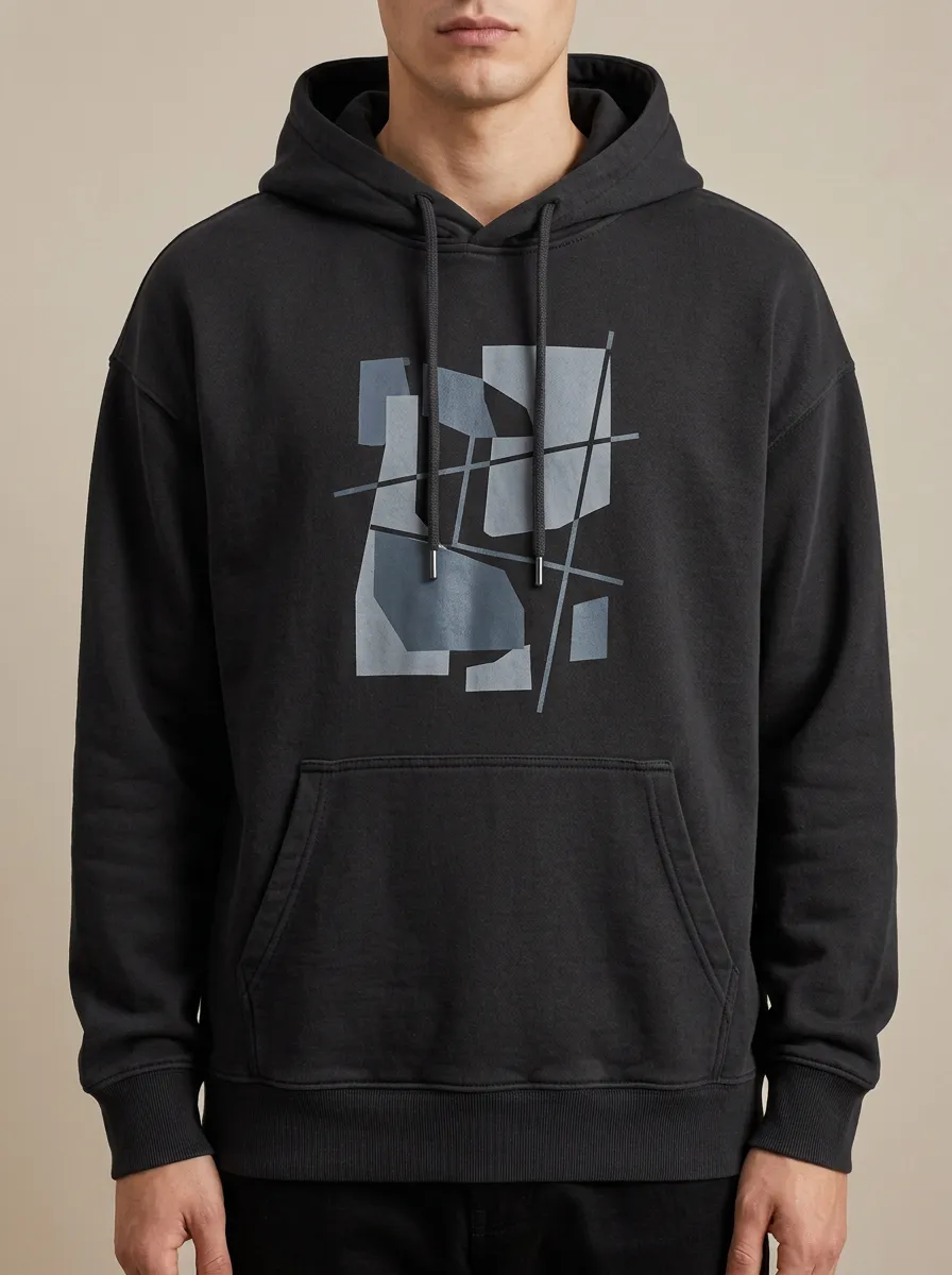 Men's Urban Abstract Geometric Art Print Hoodie