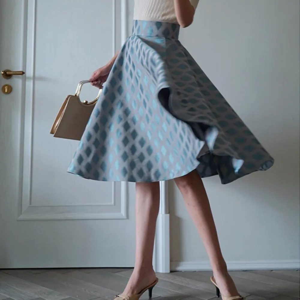 Polished Textured Everyday Casual Polyester Skirt